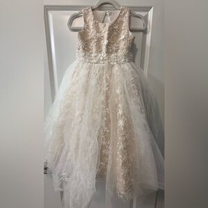 Anthropologie Ivory/Blush Kids Flower Girl Dress